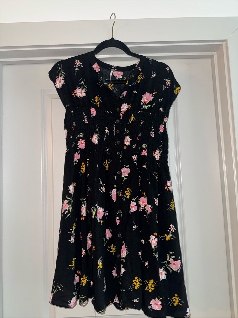 Free People Greatest Day Floral Smocked Mini Dress